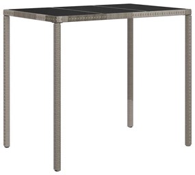 4 pcs conjunto lounge de jardim c/ almofadões vime PE cinzento