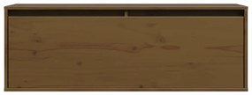 Armário de parede 100x30x35 cm pinho maciço castanho mel