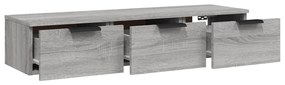 Armário de parede 102x30x20cm derivados madeira cinzento sonoma