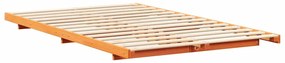 Estrutura de cama de chão Castanho-mel 140 x 190 cm