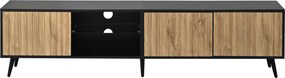 Móvel baixo para TV LED, Cor natural+Preto | AOSOM Portugal
