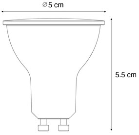 Lâmpada LED GU10 regulável com sensor de luminosidade 3W 200lm 2200K