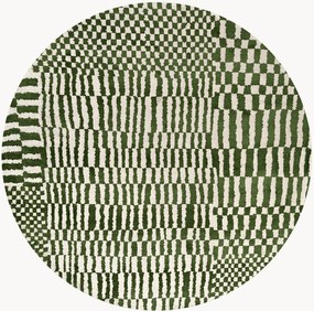 Tapete lavável redondo para interior e exterior Berber