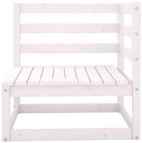 2 pcs conj. lounge de jardim c/ almofadões pinho maciço branco