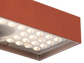 LED Candeeiro de parede exterior vermelho com médios e sensor solar - Kayo Moderno