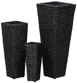 Vasos/floreiras 3 pcs jacinto de água preto