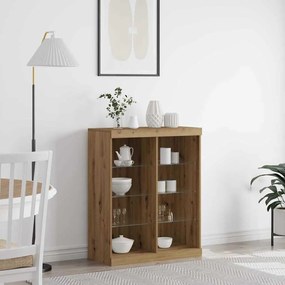 vidaXL Sideboard com Luzes LED Carvalho Artesanal 41x37x100 cm