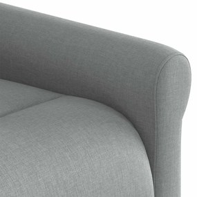 Poltrona reclinável massagens tecido cinzento-claro