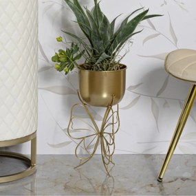 PORTA-VASOS FARFY DOURADO Ø 22X40 CM (PLANTAS NÃO INCLUIDAS)