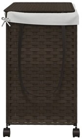 Cesto p/ roupa suja com rodas 60x35x60,5cm vime castanho-escuro