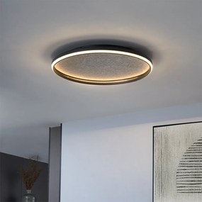 Plafon de design preto com feltro incluindo LED regulável em 3 níveis - Xavi Felt