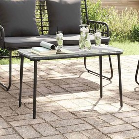 vidaXL Mesa de Jardim Preto 80 x 40 x 45 cm Rattan Sintético