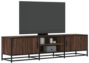 vidaXL Móvel TV 160x35x41 cm derivados madeira/metal carvalho castanho
