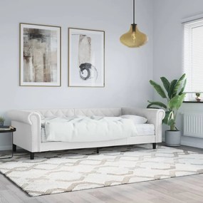 vidaXL Sofá-cama com colchão 90x200 cm couro artificial branco