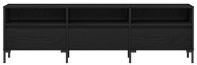 Estante para TV vidaXL Madeira Negra 150x30x44,5 cm Madeira Revestida