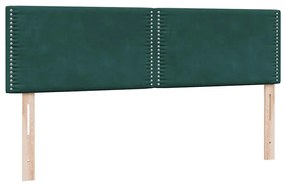 Box Cama primavera com Colchão Verde Escuro 140x210 cm Veludo