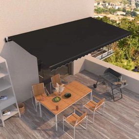 vidaXL Toldo retrátil automático 600x350 cm antracite