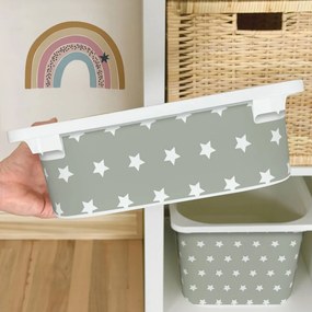 Autocolante para caixa IKEA TROFAST - Estrelas brancas (cinzento)