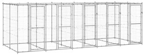 Canil de exterior com telhado 12,1 m² aço galvanizado