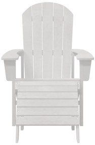 Cadeiras Adirondack vidaXL com Apoios de Pés 2 pcs Branco HDPE