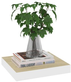 Prateleiras de parede 2 pcs 23x23,5x3,8cm MDF carvalho e branco