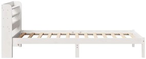 Cama sem colchão 100x200 cm madeira de pinho maciça branco