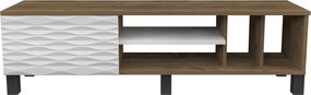 Móvel TV Olyo – Nogueira e Branco – 140 cm x 35 cm x 40,3 cm