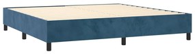 Cama com molas/colchão 90x190 cm veludo azul-escuro