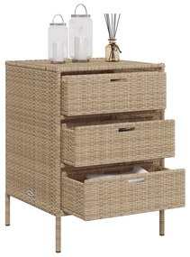 Armário de arrumação para jardim 55x59x80 cm vime PE bege