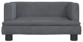 Cama para cães 60x40x30 cm veludo cinzento-escuro