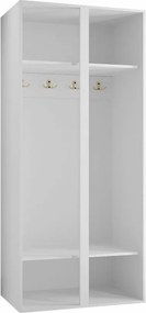 Roupeiro Hartford 394, Preto, 186x74x44cm, 50 kg, Portas para roupeiro: Com dobradiças, Número de prateleiras: 2, Número de prateleiras: 2