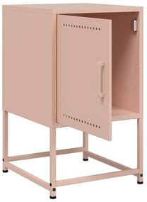 Mesas de cabeceira 2 pcs 36x39x60,5 cm aço rosa