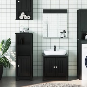 vidaXL 3 pcs conjunto de móveis para WC BERG pinho maciço preto