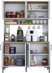 Armário Alto de Cozinha "Stella" - 120 x 184,2 x 40 cm - Nogueira e Br