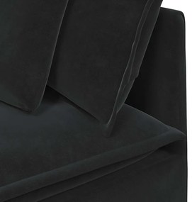 Sofá modular com pufes e almofadas veludo preto
