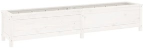Canteiro elevado de jardim 199,5x40x39 cm pinho maciço branco