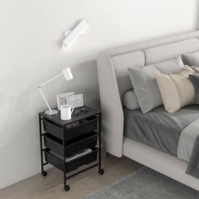 Carrinho Auxiliar com Rodas Carrinho de Cozinha de 3 Níveis com 3 Cest