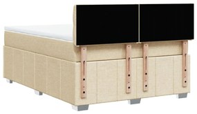 Cama com molas/colchão 140x200 cm tecido cor creme