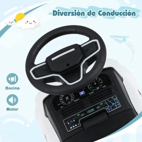 Andarilho para crianças forma de carro de 12 a 36 meses com buzina, sons e espaço para guardar Brinquedo para sentar e deslizar Branco