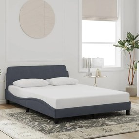 Estrutura de cama sem colchão 120x200 cm veludo cinzento-escuro