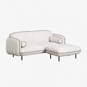 Sofá De 3 Lugares Com Puff Em Tecido Biel Tecido Branco - Sklum