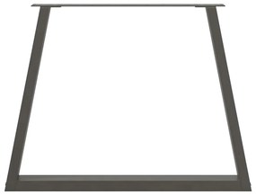 Pés para mesa de jantar em V, 3 peças, antracite, 100x(72-73,3) cm, aç