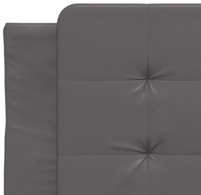 Cama com colchão 80x200 cm couro artificial cinzento