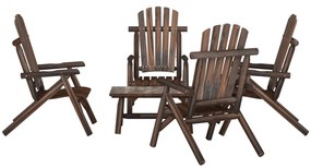 vidaXL 5 pcs conjunto lounge de jardim madeira de abeto maciça