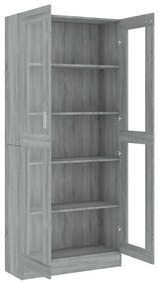 Vitrine 82,5x30,5x185,5 cm derivados madeira cinzento sonoma