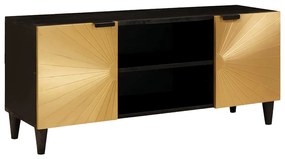 vidaXL Gabinete para TV com prateleira Preto e Ouro 105 x 33 x 46 cm
