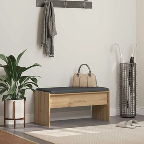 vidaXL Banco de Hall com almofada Carvalho Artesanal 83 x 38 x 40 cm