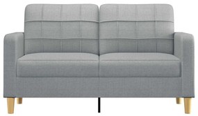 Sofá de 2 lugares em tecido 140 cm cinzento-claro