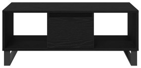 Mesa de Centro vidaXL Preto Carvalho 90x50x36,5 cm Madeira Revestida