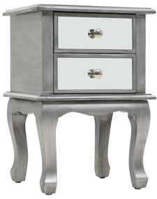 Mesa de cabeceira espelhada em MDF e vidro 34,5x30x50 cm